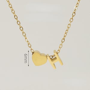 1 pezzo serie romantica lettera H forma cuore classico in acciaio inossidabile color oro collane con ciondolo da donna h5 