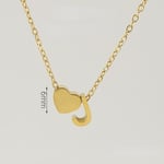 Gold color / 1 Piece Romantic Series Letter J Heart Shape Classic Stainless Steel Gold Color Women's Pendant Necklaces Picture10