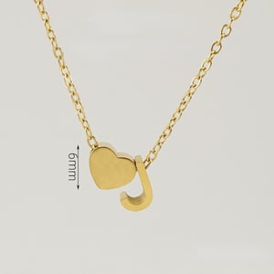 1 Piece Romantic Series Letter J Heart Shape Classic Stainless Steel Gold Color Women's Pendant Necklaces h5 