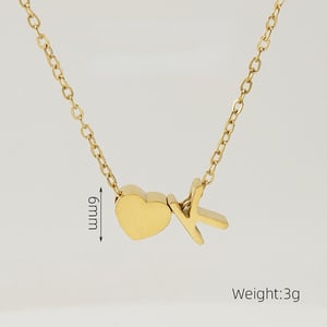 1 pezzo serie romantica lettera K forma cuore classico in acciaio inossidabile color oro collane con ciondolo da donna h5 