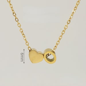 1 Piece Romantic Series Letter O Heart Shape Classic Stainless Steel Gold Color Women's Pendant Necklaces h5 