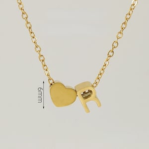 1 Piece Romantic Series Letter R Heart Shape Classic Stainless Steel Gold Color Women's Pendant Necklaces h5 