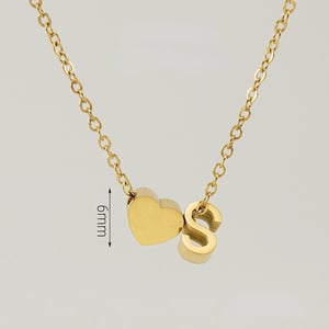 1 pezzo serie romantica lettera S forma cuore classico in acciaio inossidabile color oro collane con ciondolo da donna h5 