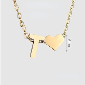 1 pezzo serie romantica lettera T forma cuore classico in acciaio inossidabile color oro collane con ciondolo da donna h5 