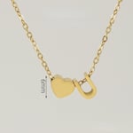 Gold color / 1 Piece Romantic Series Letter U Heart Shape Classic Stainless Steel Gold Color Women's Pendant Necklaces Picture21