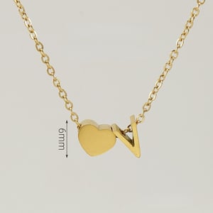 1 pezzo serie romantica lettera V forma cuore classico in acciaio inossidabile color oro collane con ciondolo da donna h5 