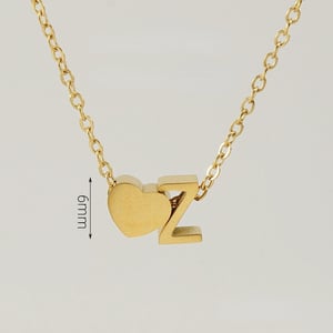 1 pezzo serie romantica lettera Z forma cuore classico in acciaio inossidabile color oro collane con ciondolo da donna h5 