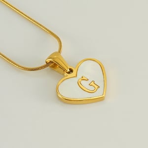 1 Piece Romantic Series Elegant Chic G Letter Stainless Steel Gold Color Women's Pendant Necklaces h5 