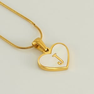 Collier avec pendentif en acier inoxydable couleur or pour femme, série romantique, élégant et chic, lettre J h5 