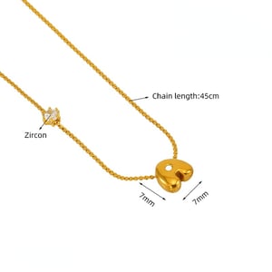 1 Piece Elegant Series Daily Cute Letter A Stainless Steel Gold Color Women's Pendant Necklaces h5 Picture3