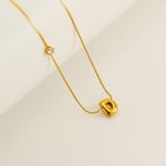 Gold color / 1 Piece Elegant Series Daily Cute Letter D Stainless Steel Gold Color Women's Pendant Necklaces Picture4