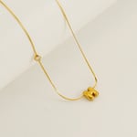 Gold color / 1 Piece Elegant Series Daily Cute Letter H Stainless Steel Gold Color Women's Pendant Necklaces Picture8