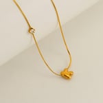 Gold color / 1 Piece Elegant Series Daily Cute Letter K Stainless Steel Gold Color Women's Pendant Necklaces Picture11