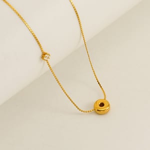 1 Piece Elegant Series Daily Cute Letter O Stainless Steel Gold Color Women's Pendant Necklaces h5 