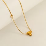 Gold color / 1 Piece Elegant Series Daily Cute Letter T Stainless Steel Gold Color Women's Pendant Necklaces Picture20