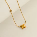 Gold color / 1 Piece Elegant Series Daily Cute Letter X Stainless Steel Gold Color Women's Pendant Necklaces Picture24