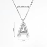 Silver color / 1 Piece Classic Series Modern Letter A Stainless Steel Silver Color Women's Pendant Necklaces 