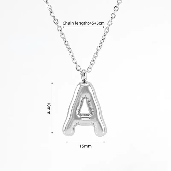 1 Piece Classic Series Modern Letter A Stainless Steel Silver Color Women's Pendant Necklaces 