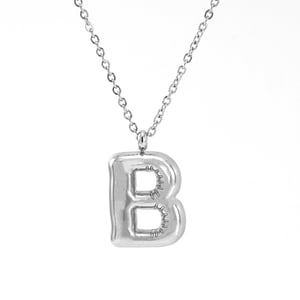 1 Piece Classic Series Modern Letter B Stainless Steel Silver Color Women's Pendant Necklaces h5 