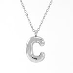 Silver color / 1 Piece Classic Series Modern Letter C Stainless Steel Silver Color Women's Pendant Necklaces Picture3