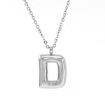 Silver color / 1 Piece Classic Series Modern Letter D Stainless Steel Silver Color Women's Pendant Necklaces Picture4