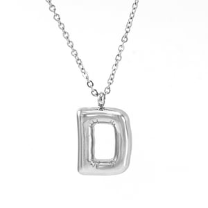 1 pezzo classico serie moderna lettera D in acciaio inossidabile color argento collane con ciondolo da donna h5 