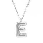 Silver color / 1 Piece Classic Series Modern Letter E Stainless Steel Silver Color Women's Pendant Necklaces Picture5