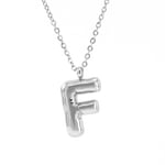 Silver color / 1 Piece Classic Series Modern Letter F Stainless Steel Silver Color Women's Pendant Necklaces Picture6