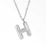 Silver color / 1 Piece Classic Series Modern Letter H Stainless Steel Silver Color Women's Pendant Necklaces Picture8