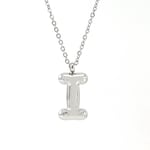 Silver color / 1 Piece Classic Series Modern Letter I Stainless Steel Silver Color Women's Pendant Necklaces Picture9