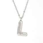 Silver color / 1 Piece Classic Series Modern Letter L Stainless Steel Silver Color Women's Pendant Necklaces Picture12