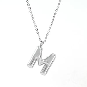 1 Piece Classic Series Modern Letter M Stainless Steel Silver Color Women's Pendant Necklaces h5 