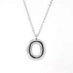 Silver color / 1 Piece Classic Series Modern Letter O Stainless Steel Silver Color Women's Pendant Necklaces Picture15