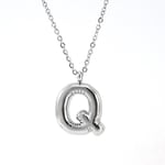 Silver color / 1 Piece Classic Series Modern Letter Q Stainless Steel Silver Color Women's Pendant Necklaces Picture17