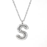 Silver color / 1 Piece Classic Series Modern Letter S Stainless Steel Silver Color Women's Pendant Necklaces Picture19