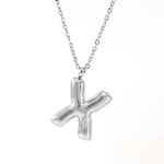 Silver color / 1 Piece Classic Series Modern Letter X Stainless Steel Silver Color Women's Pendant Necklaces Picture24