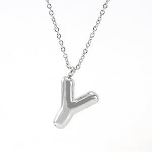 1 Piece Classic Series Modern Letter Y Stainless Steel Silver Color Women's Pendant Necklaces h5 