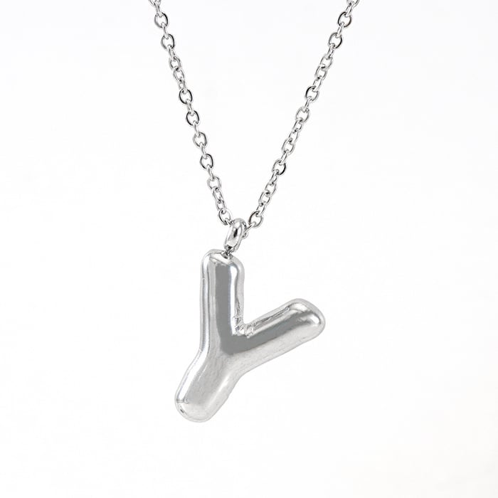 1 Piece Classic Series Modern Letter Y Stainless Steel Silver Color Women's Pendant Necklaces 