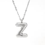 Silver color / 1 Piece Classic Series Modern Letter Z Stainless Steel Silver Color Women's Pendant Necklaces Picture26