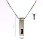 Silver color / 1 Piece Modern Series Daily Rectangular Stainless Steel Silver Color Fashionable Men's Necklace Picture2