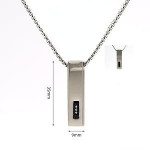 1 Piece Modern Series Daily Rectangular Stainless Steel Silver Color Fashionable Men's Necklace h5 