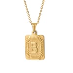 Gold color / 11 Piece Exquisite Series Elegant Letter B Stainless Steel Gold Color Women's Pendant Necklaces Picture2