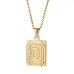 Gold color / 1 Piece Exquisite Series Elegant Letter D Stainless Steel Gold Color Women's Pendant Necklaces Picture4