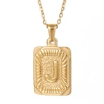 Gold color / 1 Piece Exquisite Series Elegant Letter J Stainless Steel Gold Color Women's Pendant Necklaces Picture10