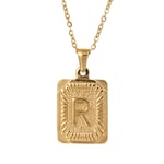 Gold color / 1 Piece Exquisite Series Elegant Letter R Stainless Steel Gold Color Women's Pendant Necklaces Picture18