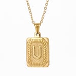 Gold color / 1 Piece Exquisite Series Elegant Letter U Stainless Steel Gold Color Women's Pendant Necklaces Picture21