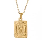 Gold color / 1 Piece Exquisite Series Elegant Letter V Stainless Steel Gold Color Women's Pendant Necklaces Picture22