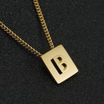 Colore oro / 1 pezzo serie giornaliera minimalista lettera B in acciaio inossidabile color oro collane con ciondolo unisex Immagine2