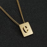 Colore oro / 1 pezzo serie giornaliera minimalista lettera C in acciaio inossidabile color oro collane con ciondolo unisex Immagine3