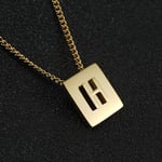 Colore oro / 1 pezzo serie giornaliera minimalista lettera H in acciaio inossidabile color oro collane con ciondolo unisex Immagine8